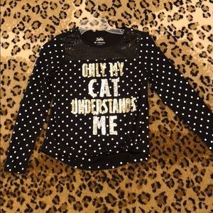 “Only my cat understands me” black and white shirt